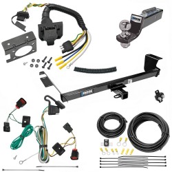 Trailer Hitch Tow Package w/ 7-Way RV Wiring For 09-12 Volkswagen Routan w/ 2" Drop Mount 2" Ball Class 3 2" Receiver All Models Reese
