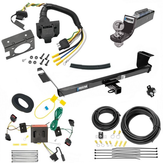 Custom Fit Trailer Hitch Wiring Harness (Plug & Play) 2" Drop Ball-Mount w/ Pin/Clip 2" Chrome Ball Trailer Connector Adapter Brake Control Wiring Kit Circuit Breaker Installation Hardware Installation Instructions 44586 85343 20506 7012a 1 Trailer Hitch Tow Package w/ 7-Way RV Wiring For 08-10 Chrysler Town & Country Dodge Grand Caravan w/ 2" Drop Mount 2" Ball Class 3 2" Receiver All Models Reese