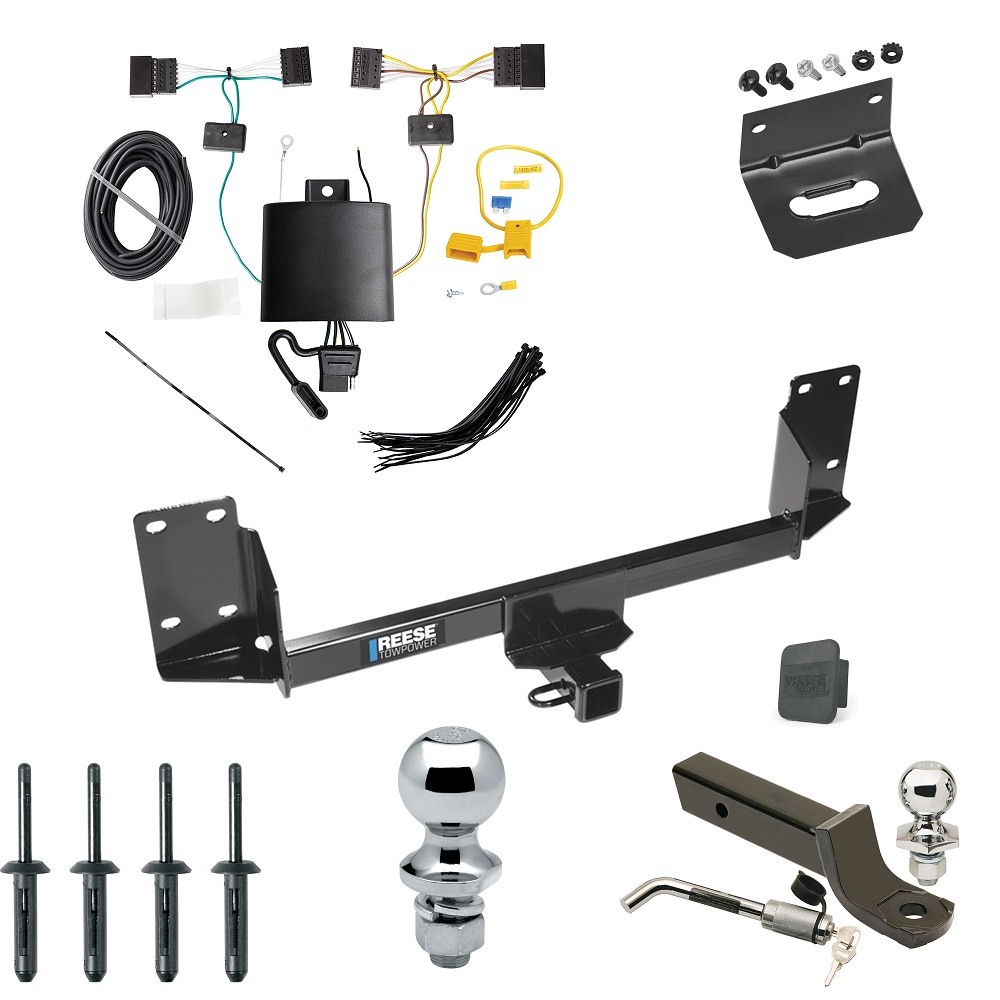 Custom Fit Trailer Hitch Wiring Harness (Plug & Play) 2" Drop Ball-Mount w/ Locking Pin/Clip 2" Chrome Ball 4-Flat Mounting Bracket 1-7/8" Chrome Ball Rubber Hitch Plug Cover Installation Hardware Installation Instructions 44590 118743 Ultimate Tow Package For 15-18 BMW X5 Trailer Hitch w/ Wiring 2" Drop Mount Dual 2" and 1-7/8" Ball Lock Bracket Cover 2" Receiver Reese