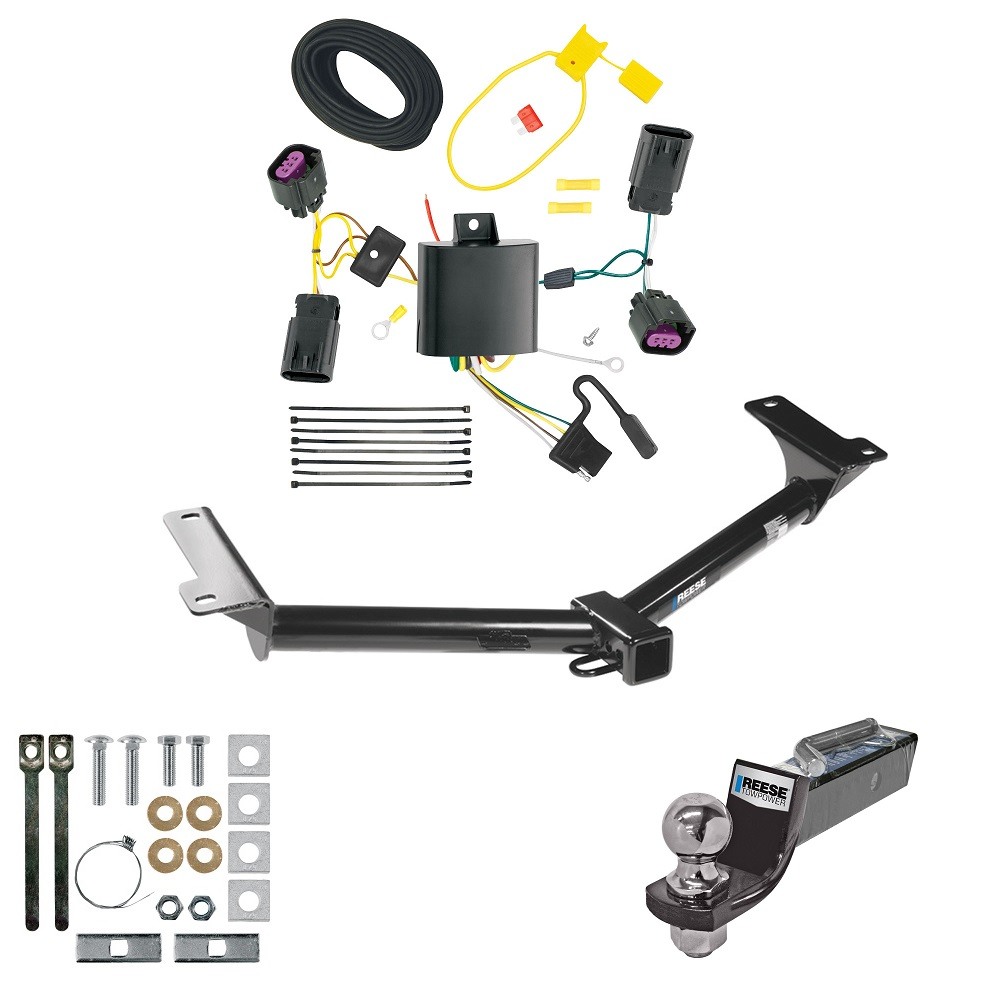 Tow Package For 12-20 Dodge Journey Except w/LED Taillights Trailer Hitch w/ Wiring 2" Drop Mount 2" Ball 2" Receiver Reese