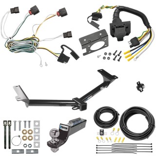 Trailer Hitch Tow Package w/ 7-Way RV Wiring For 10-10 Dodge Journey w/ 2" Drop Mount 2" Ball Class 3 2" Receiver All Models Reese