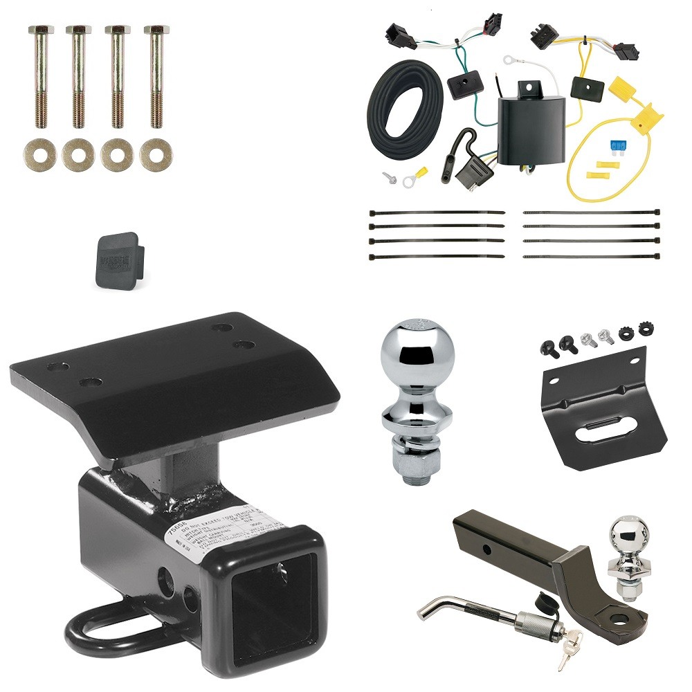Custom Fit Trailer Hitch Wiring Harness (Plug & Play) 2" Drop Ball-Mount w/ Locking Pin/Clip 2" Chrome Ball 4-Flat Mounting Bracket 1-7/8" Chrome Ball Rubber Hitch Plug Cover Installation Hardware Installation Instructions 44611 118675 Ultimate Tow Package For 12-17 Volkswagen Tiguan Trailer Hitch w/ Wiring 2" Drop Mount Dual 2" and 1-7/8" Ball Lock Bracket Cover 2" Receiver Reese