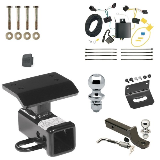 Custom Fit Trailer Hitch Wiring Harness (Plug & Play) 2" Drop Ball-Mount w/ Locking Pin/Clip 2" Chrome Ball 4-Flat Mounting Bracket 1-7/8" Chrome Ball Rubber Hitch Plug Cover Installation Hardware Installation Instructions 44611 118675 Ultimate Tow Package For 12-17 Volkswagen Tiguan Trailer Hitch w/ Wiring 2" Drop Mount Dual 2" and 1-7/8" Ball Lock Bracket Cover 2" Receiver Reese