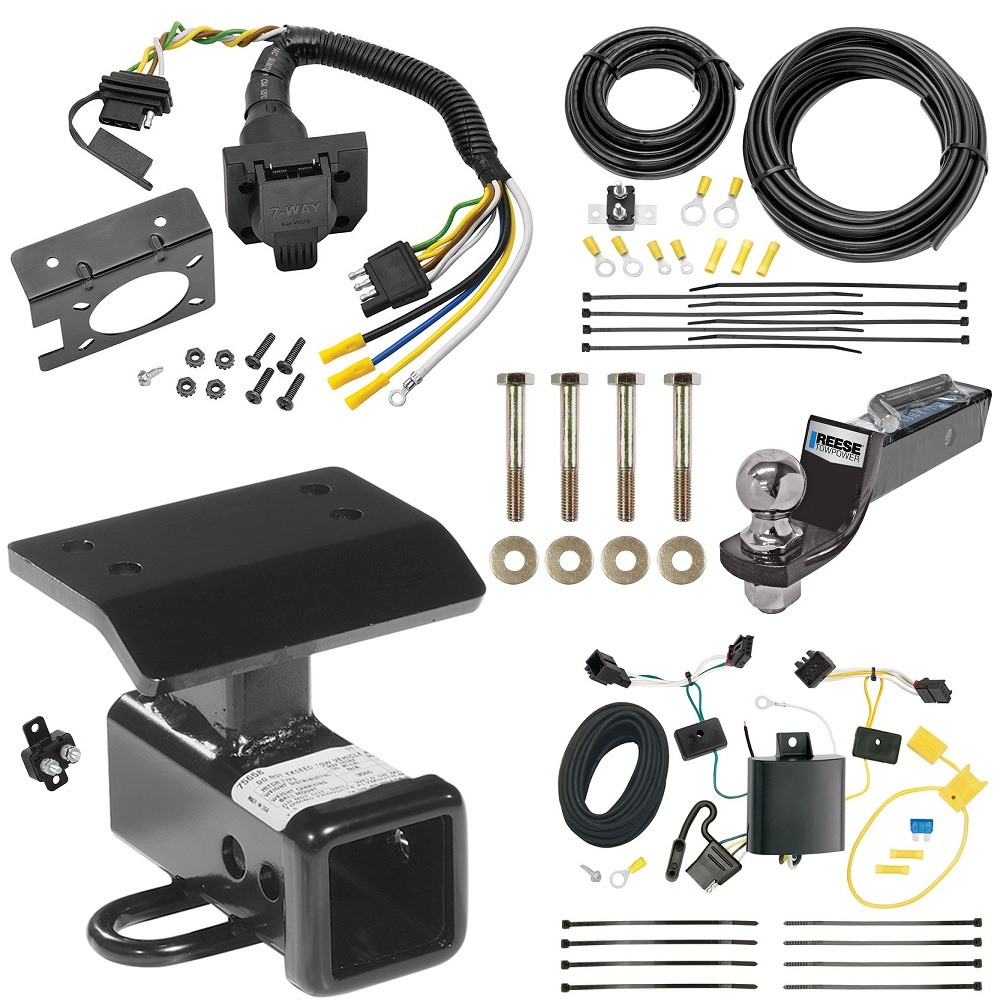 Custom Fit Trailer Hitch Wiring Harness (Plug & Play) 2" Drop Ball-Mount w/ Pin/Clip 2" Chrome Ball Trailer Connector Adapter Brake Control Wiring Kit Circuit Breaker Installation Hardware Installation Instructions 44611 85343 20506 7012a 11 Trailer Hitch Tow Package w/ 7-Way RV Wiring For 12-17 Volkswagen Tiguan w/ 2" Drop Mount 2" Ball Class 3 2" Receiver All Models Reese