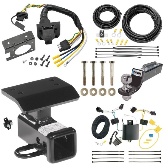 Custom Fit Trailer Hitch Wiring Harness (Plug & Play) 2" Drop Ball-Mount w/ Pin/Clip 2" Chrome Ball Trailer Connector Adapter Brake Control Wiring Kit Circuit Breaker Installation Hardware Installation Instructions 44611 85343 20506 7012a 11 Trailer Hitch Tow Package w/ 7-Way RV Wiring For 12-17 Volkswagen Tiguan w/ 2" Drop Mount 2" Ball Class 3 2" Receiver All Models Reese