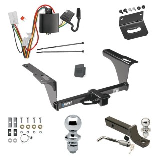 Ultimate Tow Package For 10-19 Subaru Outback Wagon Trailer Hitch w/ Wiring 2" Drop Mount Dual 2" and 1-7/8" Ball Lock Bracket Cover 2" Receiver Reese