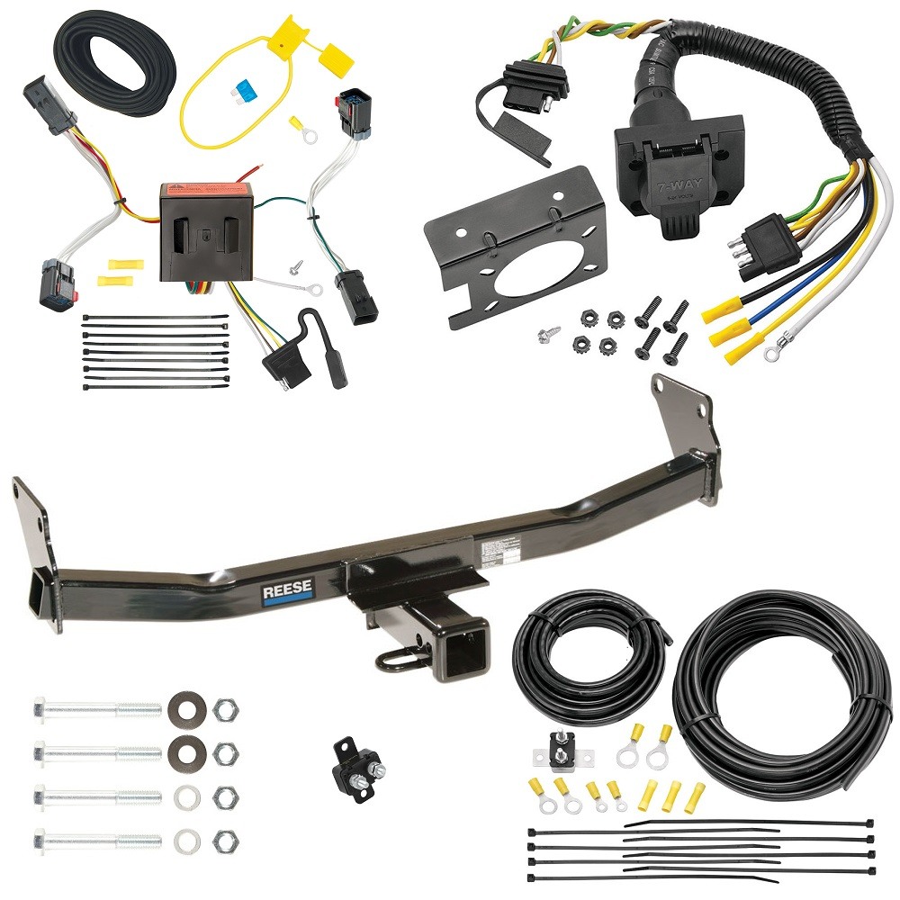 Custom Fit Trailer Hitch Wiring Harness (Plug & Play) Trailer Connector Adapter Brake Control Wiring Kit Circuit Breaker Installation Hardware Installation Instructions 44661 85343 20506 7012a 118539 Reese Trailer Hitch 7-Way RV Wiring 11-17 Jeep Comp Trailer Hitch w/ 7-Way RV Wiring For 11-17 Jeep Compass (Old Body Style) Class 3 2" Receiver Reese