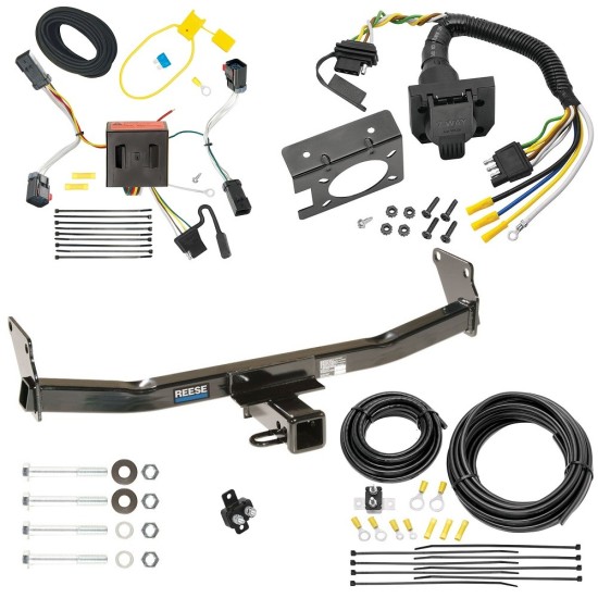Custom Fit Trailer Hitch Wiring Harness (Plug & Play) Trailer Connector Adapter Brake Control Wiring Kit Circuit Breaker Installation Hardware Installation Instructions 44661 85343 20506 7012a 118539 Reese Trailer Hitch 7-Way RV Wiring 11-17 Jeep Comp Trailer Hitch w/ 7-Way RV Wiring For 11-17 Jeep Compass (Old Body Style) Class 3 2" Receiver Reese