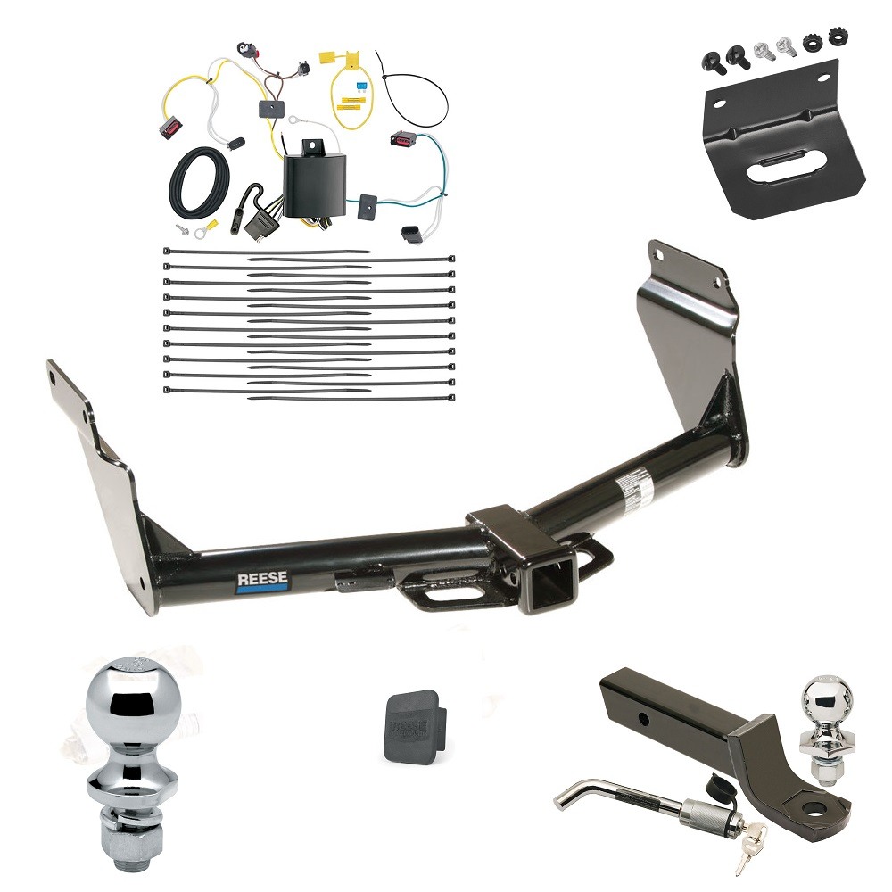 Custom Fit Trailer Hitch Wiring Harness (Plug & Play) 2" Drop Ball-Mount w/ Locking Pin/Clip 2" Chrome Ball 4-Flat Mounting Bracket 1-7/8" Chrome Ball Rubber Hitch Plug Cover Installation Hardware Installation Instructions 44662 118727 Ultimate Tow Package For 14-21 Jeep Grand Cherokee Trailer Hitch w/ Wiring 2" Drop Mount Dual 2" and 1-7/8" Ball Lock Bracket Cover 2" Receiver Reese