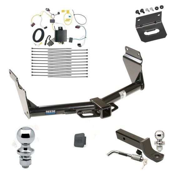 Custom Fit Trailer Hitch Wiring Harness (Plug & Play) 2" Drop Ball-Mount w/ Locking Pin/Clip 2" Chrome Ball 4-Flat Mounting Bracket 1-7/8" Chrome Ball Rubber Hitch Plug Cover Installation Hardware Installation Instructions 44662 118727 Ultimate Tow Package For 14-21 Jeep Grand Cherokee Trailer Hitch w/ Wiring 2" Drop Mount Dual 2" and 1-7/8" Ball Lock Bracket Cover 2" Receiver Reese