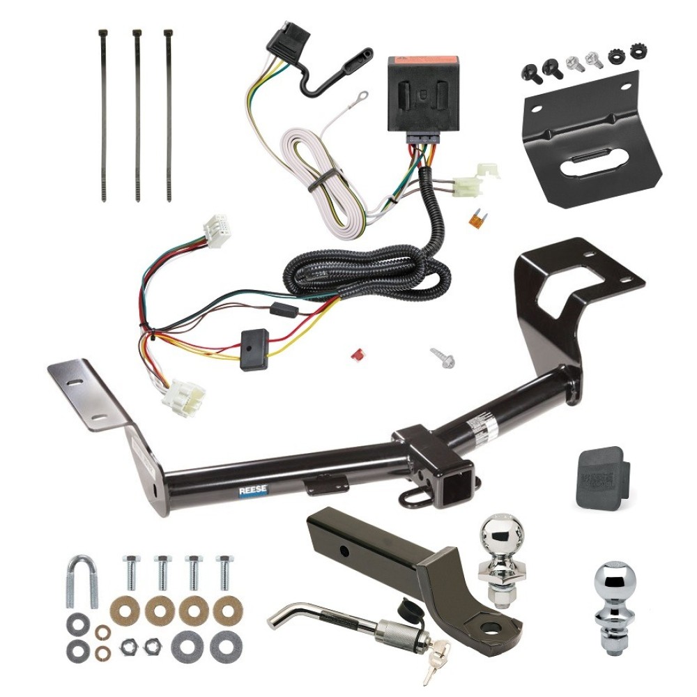 Custom Fit Trailer Hitch Wiring Harness (Plug & Play) 2" Drop Ball-Mount w/ Locking Pin/Clip 2" Chrome Ball 4-Flat Mounting Bracket 1-7/8" Chrome Ball Rubber Hitch Plug Cover Installation Hardware Installation Instructions 44675 118561 Ultimate Tow Package For 12-16 Honda CR-V Trailer Hitch w/ Wiring 2" Drop Mount Dual 2" and 1-7/8" Ball Lock Bracket Cover 2" Receiver Reese