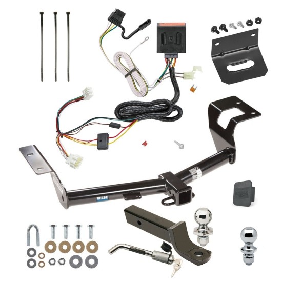 Custom Fit Trailer Hitch Wiring Harness (Plug & Play) 2" Drop Ball-Mount w/ Locking Pin/Clip 2" Chrome Ball 4-Flat Mounting Bracket 1-7/8" Chrome Ball Rubber Hitch Plug Cover Installation Hardware Installation Instructions 44675 118561 Ultimate Tow Package For 12-16 Honda CR-V Trailer Hitch w/ Wiring 2" Drop Mount Dual 2" and 1-7/8" Ball Lock Bracket Cover 2" Receiver Reese
