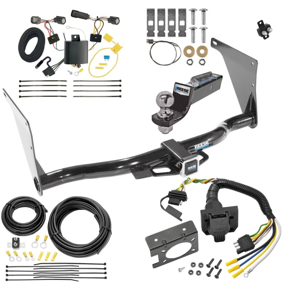 Custom Fit Trailer Hitch Wiring Harness (Plug & Play) 2" Drop Ball-Mount w/ Pin/Clip 2" Chrome Ball Trailer Connector Adapter Brake Control Wiring Kit Circuit Breaker Installation Hardware Installation Instructions 44681 85343 20506 7012a 11 Trailer Hitch Tow Package w/ 7-Way RV Wiring For 17-18 Ford Escape w/ 2" Drop Mount 2" Ball Class 3 2" Receiver All Models Reese