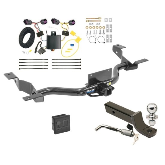 Custom Fit Trailer Hitch Wiring Harness (Plug & Play) 2" Drop Ball-Mount w/ Locking Pin/Clip 2" Chrome Ball Rubber Hitch Plug Cover Installation Hardware Installation Instructions 44706 118618 7005111 7010 Reese Trailer Tow Hitch 14-23 RAM P Reese Trailer Tow Hitch For 14-24 RAM ProMaster 1500 2500 All (3500 w/o Extended Body) Deluxe Package Wiring 2" Ball Mount and Lock