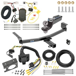 Custom Fit Trailer Hitch Wiring Harness (Plug & Play) 2" Drop Ball-Mount w/ Pin/Clip 2" Chrome Ball Trailer Connector Adapter Brake Control Wiring Kit Circuit Breaker Installation Hardware Installation Instructions 44712 85343 20506 7012a 11 Trailer Hitch Tow Package w/ 7-Way RV Wiring For 08-20 Rogue 14-15 Rogue Select w/ 2" Drop Mount 2" Ball Class 3 2" Receiver Reese