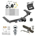 Custom Fit Trailer Hitch Wiring Harness (Plug & Play) 2" Drop Ball-Mount w/ Locking Pin/Clip 2" Chrome Ball 4-Flat Mounting Bracket 1-7/8" Chrome Ball Rubber Hitch Plug Cover Installation Hardware Installation Instructions 44719 118722 Ultimate Tow Package For 15-23 Ford Transit-350 Trailer Hitch w/ Wiring 2" Drop Mount Dual 2" and 1-7/8" Ball Lock Bracket Cover 2" Receiver Reese