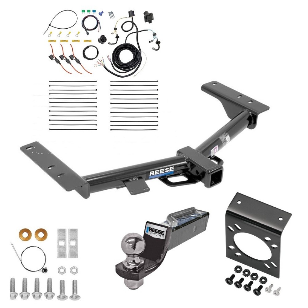 Custom Fit Trailer HitchTow Harness Wiring Package (7-Way) 2" Drop Ball-Mount w/ Pin/Clip 2" Chrome Ball 7-Way Mounting Bracket Installation Hardware Installation Instructions 44719 22116 20212 21536 Reese Trailer Hitch Tow Package 7-Way RV Wiri Trailer Hitch Tow Package w/ 7-Way RV Wiring For 15-23 Ford Transit-350 Except Single Rear Wheel w/ 2" Drop Mount 2" Ball Class 3 2" Receiver Reese