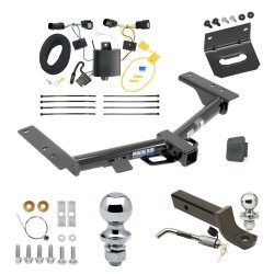 Ultimate Tow Package For 15-24 Ford Transit 150 250 350 Trailer Hitch w/ Wiring 2" Drop Mount Dual 2" and 1-7/8" Ball Lock Bracket Cover 2" Receiver Reese