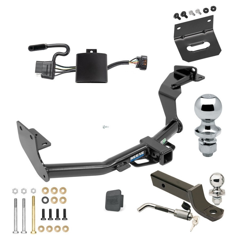 Custom Fit Trailer Hitch Wiring Harness (Plug & Play) 2" Drop Ball-Mount w/ Locking Pin/Clip 2" Chrome Ball 4-Flat Mounting Bracket 1-7/8" Chrome Ball Rubber Hitch Plug Cover Installation Hardware Installation Instructions 44750 118784 Ultimate Tow Package For 19-20 Hyundai Santa Fe Trailer Hitch w/ Wiring 2" Drop Mount Dual 2" and 1-7/8" Ball Lock Bracket Cover 2" Receiver Reese