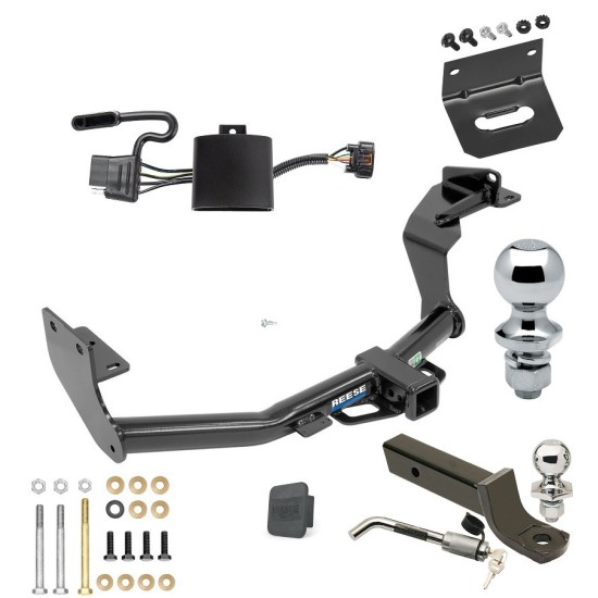 Custom Fit Trailer Hitch Wiring Harness (Plug & Play) 2" Drop Ball-Mount w/ Locking Pin/Clip 2" Chrome Ball 4-Flat Mounting Bracket 1-7/8" Chrome Ball Rubber Hitch Plug Cover Installation Hardware Installation Instructions 44750 118784 Ultimate Tow Package For 19-20 Hyundai Santa Fe Trailer Hitch w/ Wiring 2" Drop Mount Dual 2" and 1-7/8" Ball Lock Bracket Cover 2" Receiver Reese