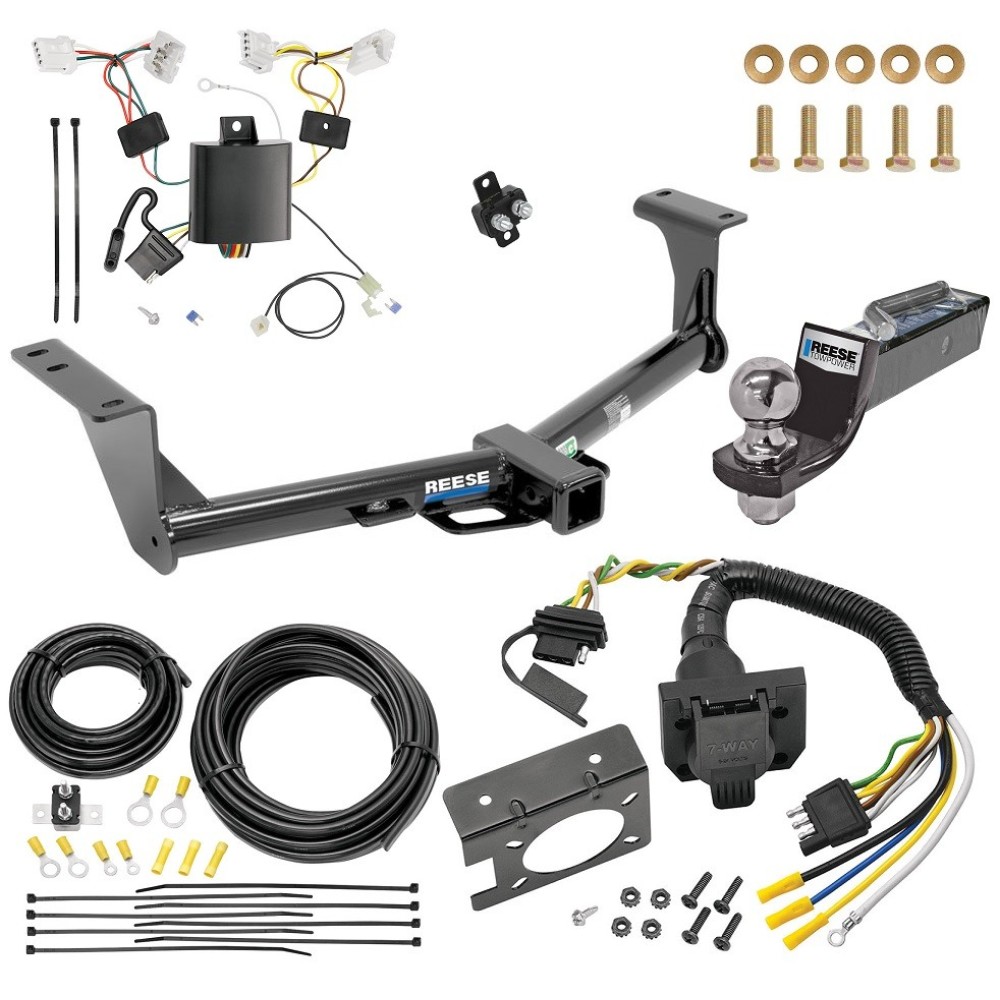 Trailer Hitch Tow Package w/ 7-Way RV Wiring For 15-24 Nissan Murano w/ 2" Drop Mount 2" Ball Class 3 2" Receiver All Models Reese Trailer Hitch Tow Package w/ 7-Way RV Wiring For 15-24 Nissan Murano w/ 2" Drop Mount 2" Ball Class 3 2" Receiver All Models Reese