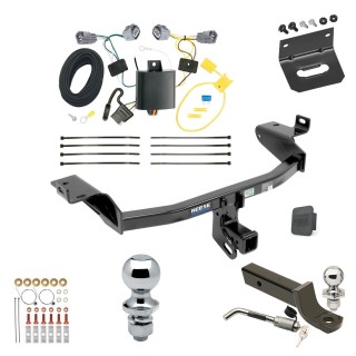 Custom Fit Trailer Hitch Wiring Harness (Plug & Play) 2" Drop Ball-Mount w/ Locking Pin/Clip 2" Chrome Ball 4-Flat Mounting Bracket 1-7/8" Chrome Ball Rubber Hitch Plug Cover Installation Hardware Installation Instructions 44765 118605 Ultimate Tow Package For 14-18 Jeep Cherokee Trailer Hitch w/ Wiring 2" Drop Mount Dual 2" and 1-7/8" Ball Lock Bracket Cover 2" Receiver Reese