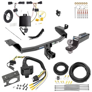 Custom Fit Trailer Hitch Wiring Harness (Plug & Play) 2" Drop Ball-Mount w/ Pin/Clip 2" Chrome Ball Trailer Connector Adapter Brake Control Wiring Kit Circuit Breaker Installation Hardware Installation Instructions 44765 85343 20506 7012a 1 Trailer Hitch Tow Package w/ 7-Way RV Wiring For 19-23 Jeep Cherokee w/ 2" Drop Mount 2" Ball Class 3 2" Receiver All Models Reese
