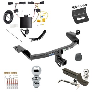 Custom Fit Trailer Hitch Wiring Harness (Plug & Play) 2" Drop Ball-Mount w/ Locking Pin/Clip 2" Chrome Ball 4-Flat Mounting Bracket 1-7/8" Chrome Ball Rubber Hitch Plug Cover Installation Hardware Installation Instructions 44765 118779 Ultimate Tow Package For 19-23 Jeep Cherokee Trailer Hitch w/ Wiring 2" Drop Mount Dual 2" and 1-7/8" Ball Lock Bracket Cover 2" Receiver Reese