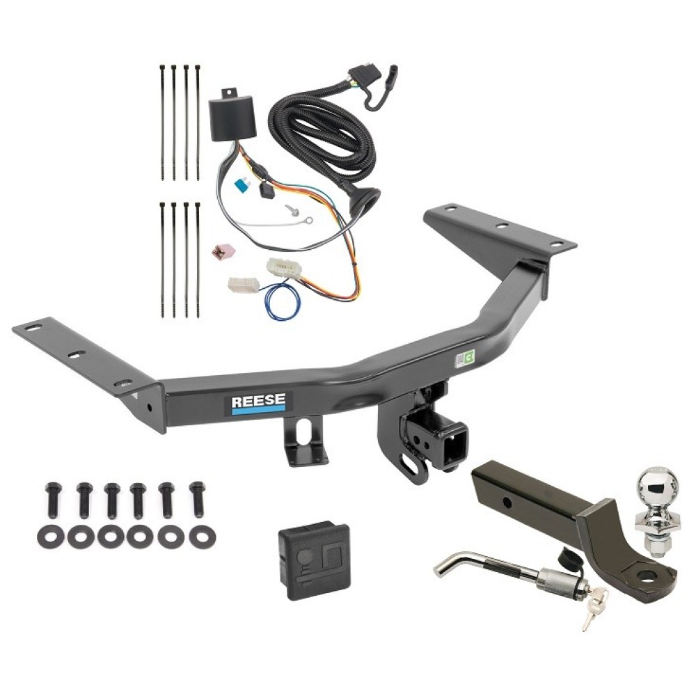 Custom Fit Trailer Hitch Wiring Harness (Plug & Play) 2" Drop Ball-Mount w/ Locking Pin/Clip 2" Chrome Ball Rubber Hitch Plug Cover Installation Hardware Installation Instructions 44778 118760 7005111 7010 Reese Trailer Tow Hitch 16-22 Honda Reese Trailer Tow Hitch For 16-22 Honda Pilot Deluxe Package Wiring 2" Ball Mount and Lock