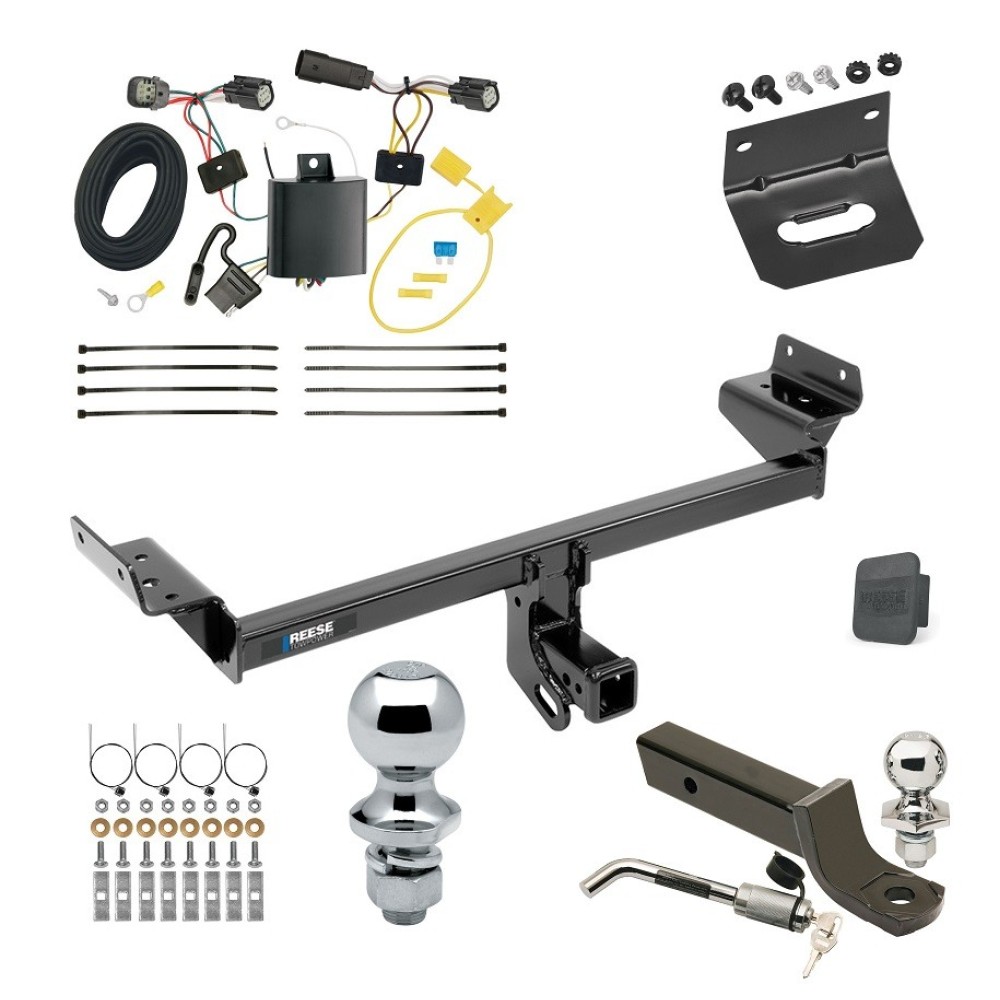 Custom Fit Trailer Hitch Wiring Harness (Plug & Play) 2" Drop Ball-Mount w/ Locking Pin/Clip 2" Chrome Ball 4-Flat Mounting Bracket 1-7/8" Chrome Ball Rubber Hitch Plug Cover Installation Hardware Installation Instructions 44784 118677 Ultimate Tow Package For 15-18 Ford Edge Trailer Hitch w/ Wiring 2" Drop Mount Dual 2" and 1-7/8" Ball Lock Bracket Cover 2" Receiver Reese