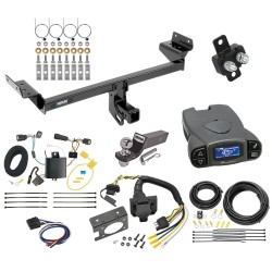 Trailer Hitch Tow Package Prodigy P3 Brake Control For 15-18 Ford Edge Except Sport & Titanium Models w/ 7-Way RV Wiring 2" Drop Mount 2" Ball Class 3 2" Receiver Reese Tekonsha