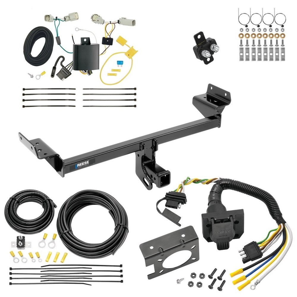 Custom Fit Trailer Hitch Wiring Harness (Plug & Play) Trailer Connector Adapter Brake Control Wiring Kit Circuit Breaker Installation Hardware Installation Instructions 44784 85343 20506 7012a 118682 Reese Trailer Hitch 7-Way RV Wiring 16-18 Lincoln Trailer Hitch w/ 7-Way RV Wiring For 16-18 Lincoln MKX Class 3 2" Receiver All Models Reese