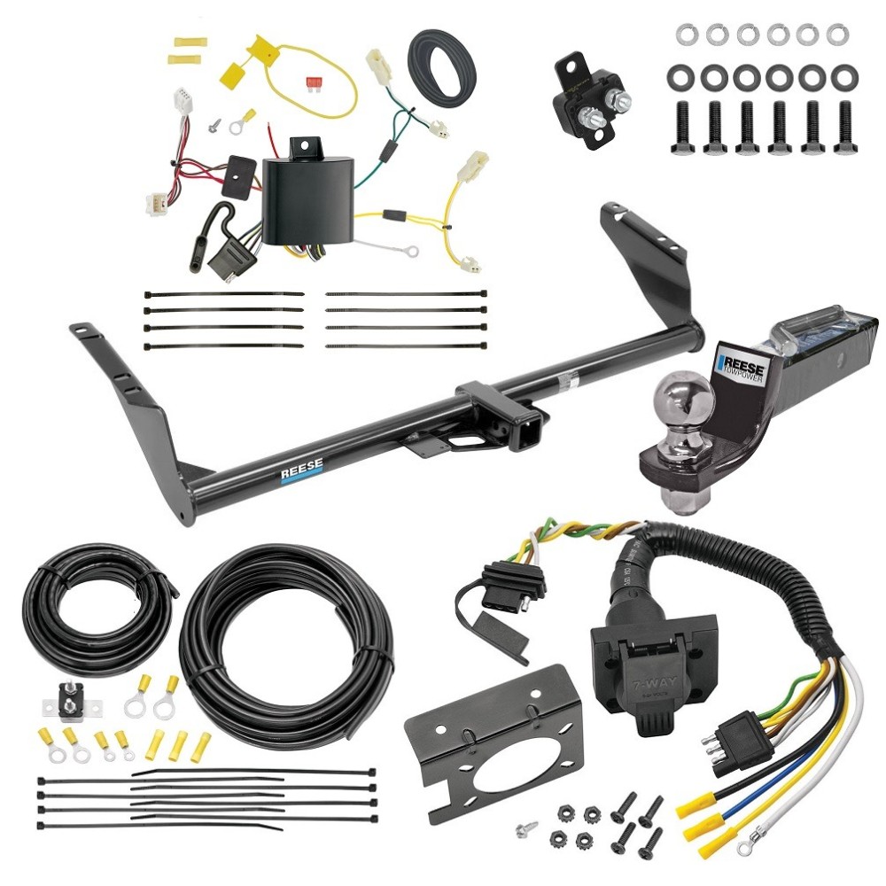 Custom Fit Trailer Hitch Wiring Harness (Plug & Play) 2" Drop Ball-Mount w/ Pin/Clip 2" Chrome Ball Trailer Connector Adapter Brake Control Wiring Kit Circuit Breaker Installation Hardware Installation Instructions 44786 85343 20506 7012a 11 Trailer Hitch Tow Package w/ 7-Way RV Wiring For 11-14 Toyota Sienna 15-20 Sienna SE w/ 2" Drop Mount 2" Ball Class 3 2" Receiver All Models Reese