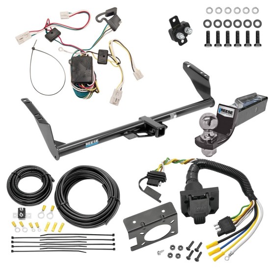 Custom Fit Trailer Hitch Wiring Harness (Plug & Play) 2" Drop Ball-Mount w/ Pin/Clip 2" Chrome Ball Trailer Connector Adapter Brake Control Wiring Kit Circuit Breaker Installation Hardware Installation Instructions 44786 85343 20506 7012a 11 Trailer Hitch Tow Package w/ 7-Way RV Wiring For 04-10 Toyota Sienna w/ 2" Drop Mount 2" Ball Class 3 2" Receiver All Models Reese