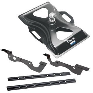 Reese Quick Install Rail Kit and 25K Gooseneck Hitch For 17-19 Ford F250 F350 Custom Fit No Drill Base Rails For Gooseneck Trailer