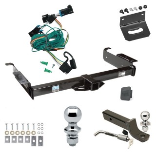 Custom Fit Trailer Hitch Wiring Harness (Plug & Play) 2" Drop Ball-Mount w/ Locking Pin/Clip 2" Chrome Ball 4-Flat Mounting Bracket 1-7/8" Chrome Ball Rubber Hitch Plug Cover Installation Hardware Installation Instructions 51023 118335 Ultimate Tow Package For 96-99 Chevy Express GMC Savana Van Trailer Hitch w/ Wiring 2" Drop Mount Dual 2" and 1-7/8" Ball Lock Bracket Cover 2" Receiver Reese