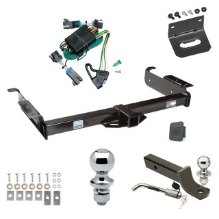 Custom Fit Trailer Hitch Wiring Harness (Plug & Play) 2" Drop Ball-Mount w/ Locking Pin/Clip 2" Chrome Ball 4-Flat Mounting Bracket 1-7/8" Chrome Ball Rubber Hitch Plug Cover Installation Hardware Installation Instructions 51023 118377 Ultimate Tow Package For 00-02 Chevy Express GMC Savana Van Trailer Hitch w/ Wiring 2" Drop Mount Dual 2" and 1-7/8" Ball Lock Bracket Cover 2" Receiver Reese