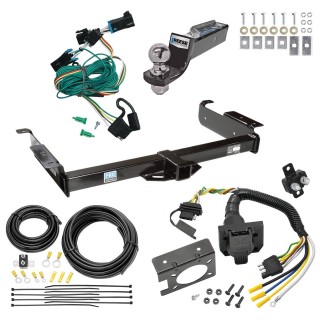 Custom Fit Trailer Hitch Wiring Harness (Plug & Play) 2" Drop Ball-Mount w/ Pin/Clip 2" Chrome Ball Trailer Connector Adapter Brake Control Wiring Kit Circuit Breaker Installation Hardware Installation Instructions 51023 85343 20506 7012a 11 Trailer Hitch Tow Package w/ 7-Way RV Wiring For 96-99 Chevy Express GMC Savana Van w/ 2" Drop Mount 2" Ball Class 3 2" Receiver All Models Reese