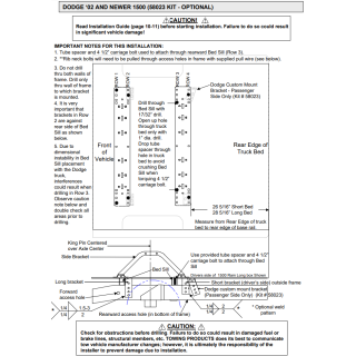 Adaptor Bracket 58023 (This kit is required if you have universal rails for example Reese part 30035) 58023 2002 2003 2004 2005 2006 2007 2008 02 03 04 05 06 07 08 Dodge Ram 1500 Reese Required Bracket Universal Rails 30035 Reese Adaptor Bracket 58023 Required for Install of Universal Base Rail Kit 30035 for 02-08 Dodge Ram 1500 03-10 Ram 2500 03-10 Ram 3500 11-12 RAM 2500 3500