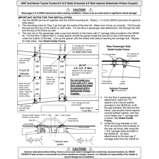 Adaptor Bracket 58309 (This kit is required if you have universal rails for example Reese part 30035) 58309 2007 2008 2009 07 08 09 Toyota Tundra Reese Required Bracket Universal Rails 30035 Reese Adaptor Bracket 58309 Required for Install of Universal Base Rail Kit 30035 for 2007-2021 Toyota Tundra