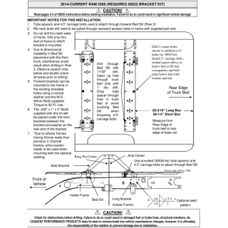 Adaptor Bracket 58522 (This kit is required if you have universal rails for example Reese part 30035) 58522 14 15 16 17 18 19 20 21 22 23 2014 2015 2016 2017 2018 2019 2020 2021 2022 2023 RAM 2500 Reese Required Bracket Universal Rails 30035 Reese Adaptor Bracket 58522 Required for Install of Universal Base Rail Kit 30035 for 2014-2024 RAM 2500