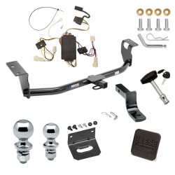 Ultimate Tow Package For 03-03 Toyota Corolla Trailer Hitch w/ Wiring Draw-Bar Dual 2" and 1-7/8" Ball Lock Bracket Cover 1-1/4" Receiver Reese