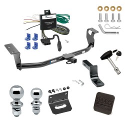 Ultimate Tow Package For 04-07 Toyota Corolla Trailer Hitch w/ Wiring Draw-Bar Dual 2" and 1-7/8" Ball Lock Bracket Cover 1-1/4" Receiver Reese