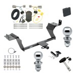 Custom Fit Trailer Hitch Draw-Bar w/ Pin/Clip Wiring Harness (Plug & Play) 1-7/8" and 2" Chrome Ball Security Lock Pin Rubber Hitch Plug Cover Installation Hardware Installation Instructions 77316 3594 118487 63820 63810 580407 2211 Reese Reese Trailer Tow Hitch For 15-23 Ford Mustang Deluxe Package Wiring 2" and 1-7/8" Ball and Lock