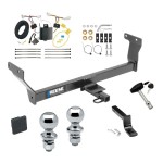 Custom Fit Trailer Hitch Draw-Bar w/ Pin/Clip Wiring Harness (Plug & Play) 1-7/8" and 2" Chrome Ball Security Lock Pin Rubber Hitch Plug Cover Installation Hardware Installation Instructions 77318 3592 118672 63820 63810 580407 2211 Reese Reese Trailer Tow Hitch For 14-24 Infiniti Q50 Deluxe Package Wiring 2" and 1-7/8" Ball and Lock