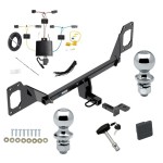 Custom Fit Trailer Hitch Draw-Bar w/ Pin/Clip Wiring Harness (Plug & Play) 1-7/8" and 2" Chrome Ball Security Lock Pin Rubber Hitch Plug Cover Installation Hardware Installation Instructions 77336 3593 118859 63820 63810 580407 2211 Reese Tr Reese Trailer Hitch w/ Wiring For 21-23 Honda Civic Sedan Coupe Hatchback Deluxe Package Wiring 2" and 1-7/8" Ball and Lock