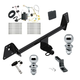 Custom Fit Trailer Hitch Draw-Bar w/ Pin/Clip Wiring Harness (Plug & Play) 1-7/8" and 2" Chrome Ball Security Lock Pin Rubber Hitch Plug Cover Installation Hardware Installation Instructions 77966 3593 118701 63820 63810 580407 2211 Reese Tr Reese Trailer Tow Hitch For 16-19 Toyota Prius Deluxe Package Wiring 2" and 1-7/8" Ball and Lock