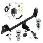 Custom Fit Trailer Hitch Draw-Bar w/ Pin/Clip Wiring Harness (Plug & Play) 1-7/8" and 2" Chrome Ball Security Lock Pin Rubber Hitch Plug Cover Installation Hardware Installation Instructions 77966 3593 118842 63820 63810 580407 2211 Reese Tr Reese Trailer Tow Hitch For 17-22 Toyota Prius Prime Deluxe Package Wiring 2" and 1-7/8" Ball and Lock