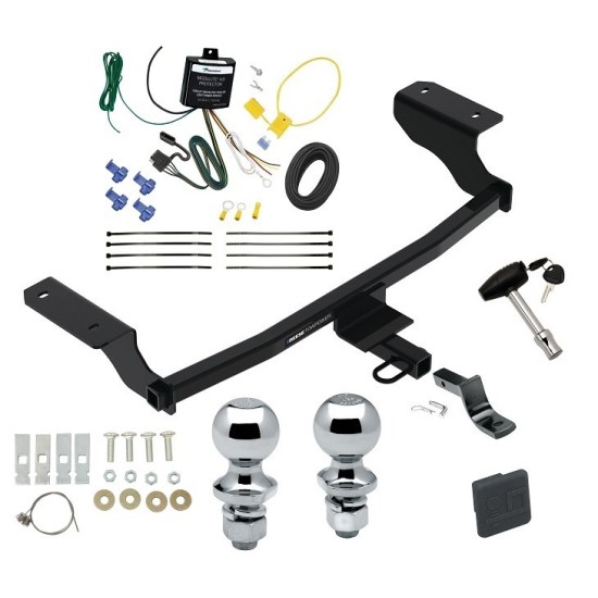 Custom Fit Trailer Hitch Draw-Bar w/ Pin/Clip Wiring Harness (Requires Splicing) 1-7/8" and 2" Chrome Ball Security Lock Pin Rubber Hitch Plug Cover Installation Hardware Installation Instructions 78295 3593 119148 63820 63810 580407 2211 Reese Reese Trailer Tow Hitch For 22-23 Chevrolet Bolt EV Deluxe Package Wiring 2" and 1-7/8" Ball and Lock