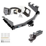 Custom Fit Trailer HitchTow Harness Wiring Package (7-Way) 2" Drop Ball-Mount w/ Pin/Clip 2" Chrome Ball 7-Way Mounting Bracket Installation Hardware Installation Instructions 84016 74682 21536 Reese Trailer Hitch Tow Package 7-Way RV Wiring 14 Trailer Hitch Tow Package w/ 7-Way RV Wiring For 14-18 Chevrolet Silverado GMC Sierra 1500 LD (Old Body Style) w/ 2" Drop Mount 2" Ball Class 4 2" Receiver Reese